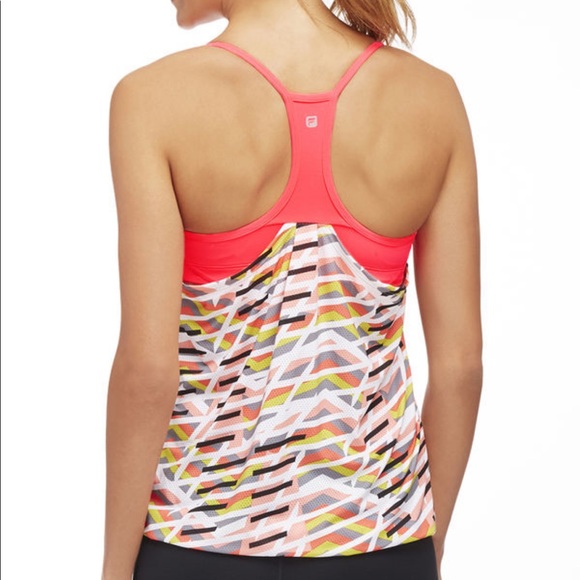 Fabletics Neon Patterned Racerback Tank Top, Size M - Picture 2 of 6